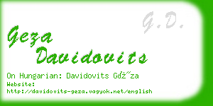 geza davidovits business card